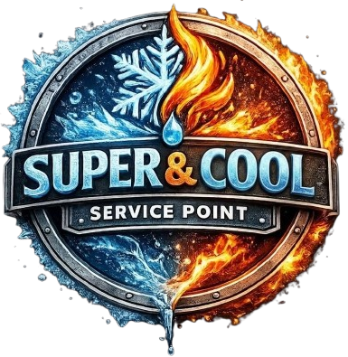 Super & Cool Service Point Logo - Appliance Repair